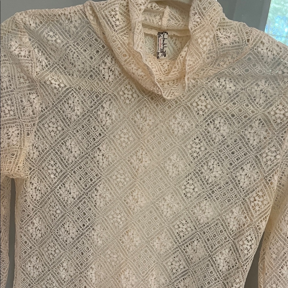 Free People Ivory Lace Blouse - Picture 3 of 4